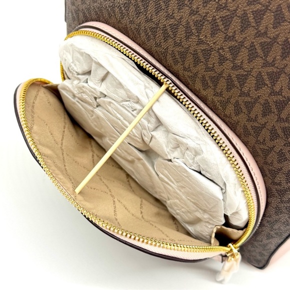 Michael Kors Jaycee Medium Signature Logo Backpack Powder Blush Multi - Picture 9 of 11